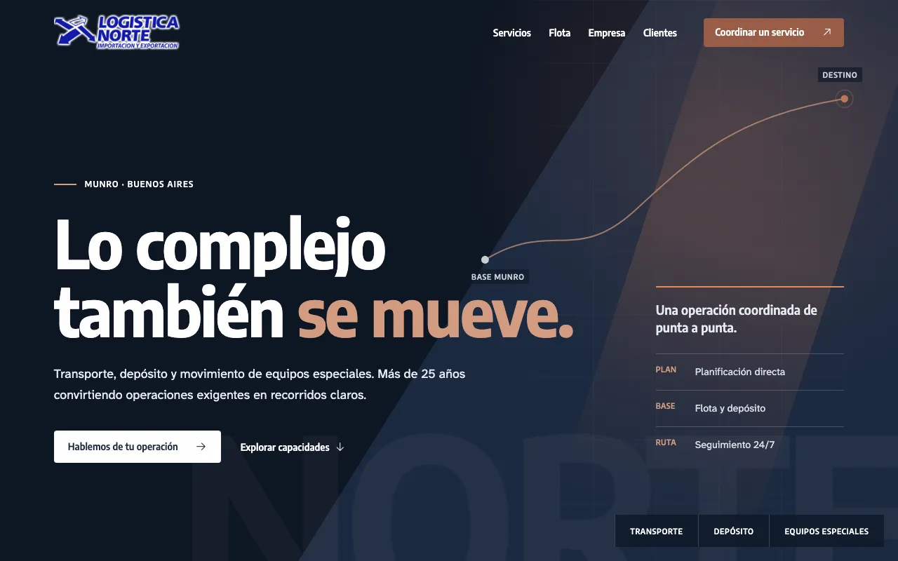 Home del sitio de Logística Norte — Logística